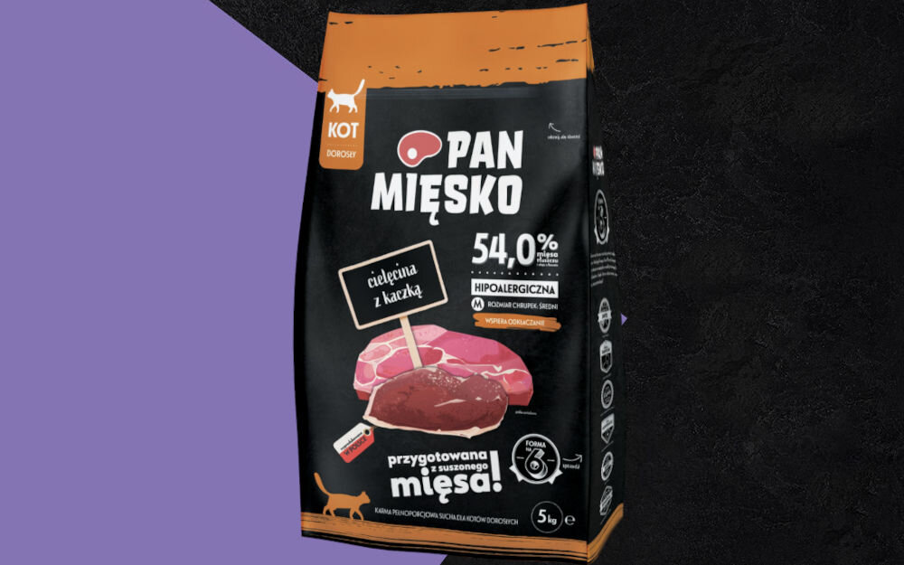 Karma dla kota PAN MIĘSKO Cielęcina z kaczką 5 kg dawkowanie analiza sklad