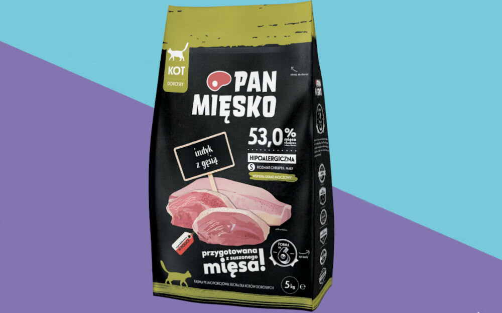 Karma dla kota PAN MIĘSKO Indyk z gęsią 5 kg dawkowanie analiza sklad