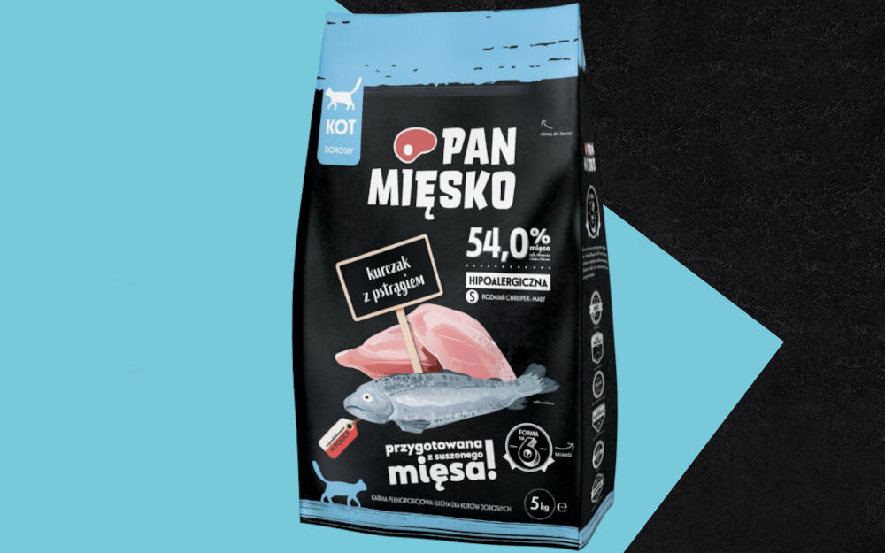 Karma dla kota PAN MIĘSKO Kurczak z pstrągiem 5 kg naturalne składniki
