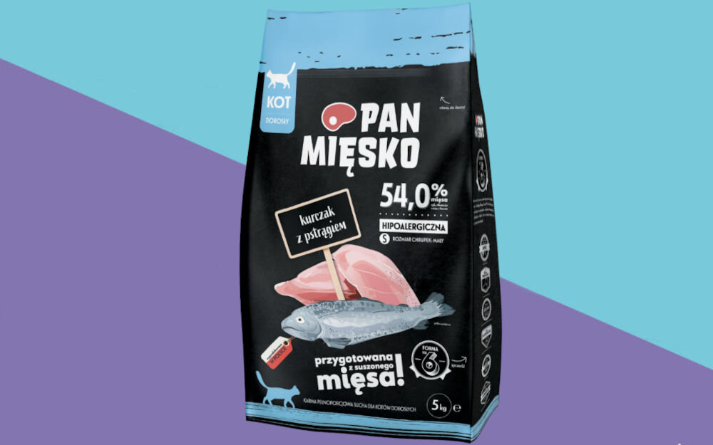 Karma dla kota PAN MIĘSKO Kurczak z pstrągiem 5 kg dawkowanie analiza sklad