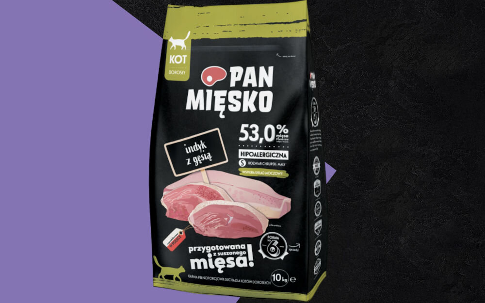 Karma dla kota PAN MIĘSKO Indyk z gęsią S 10 kg dawkowanie analiza sklad