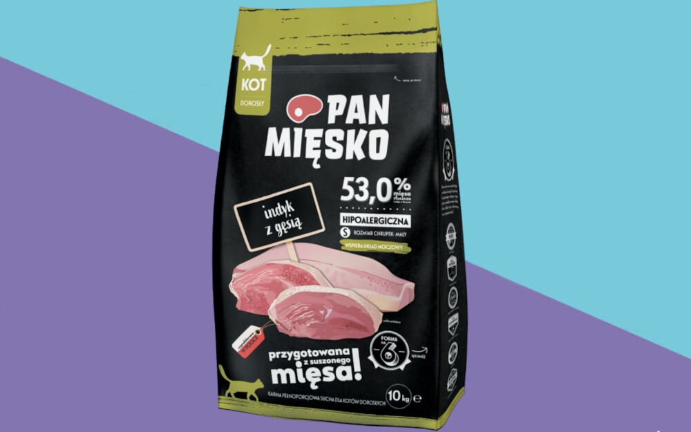Karma dla kota PAN MIĘSKO Indyk z gęsią S 10 kg dawkowanie analiza sklad