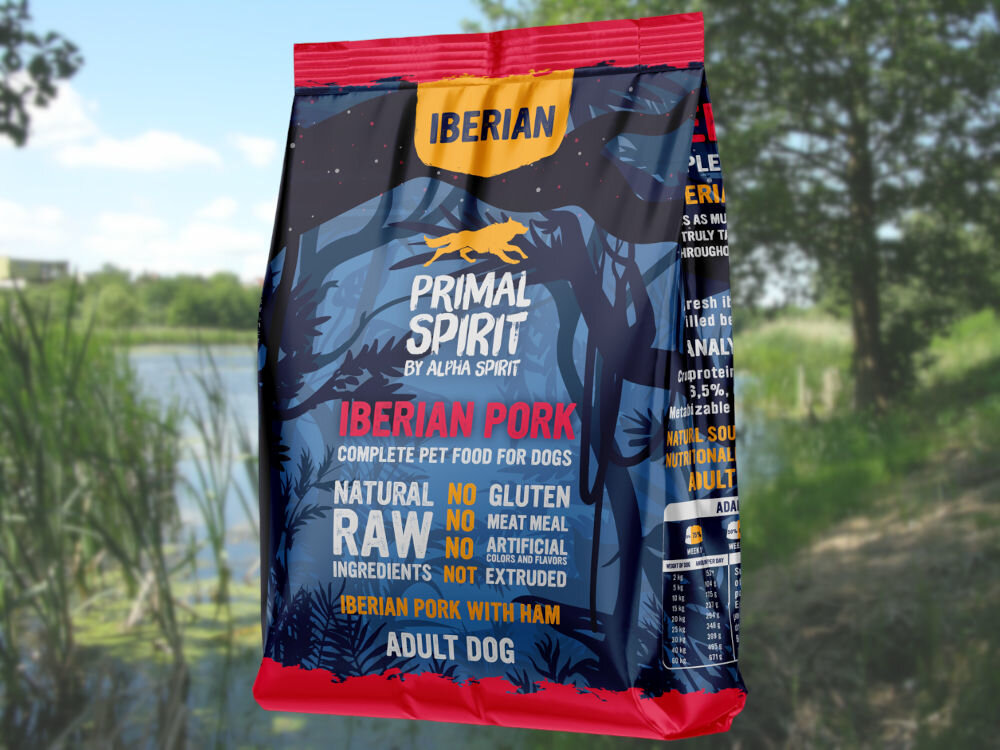 Karma dla psa PRIMAL SPIRIT Iberian Pork 1 kg naturalne składniki