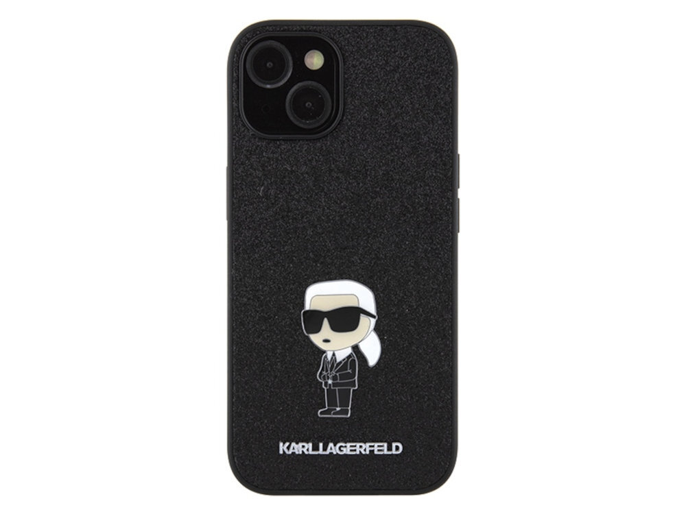 Etui Karl Lagerfeld Fixed Glitter elastyczny materiał TPU odpornym na uderzenia poliwęglanem zabezpieczenie przed zarysowaniami i wstrząsami