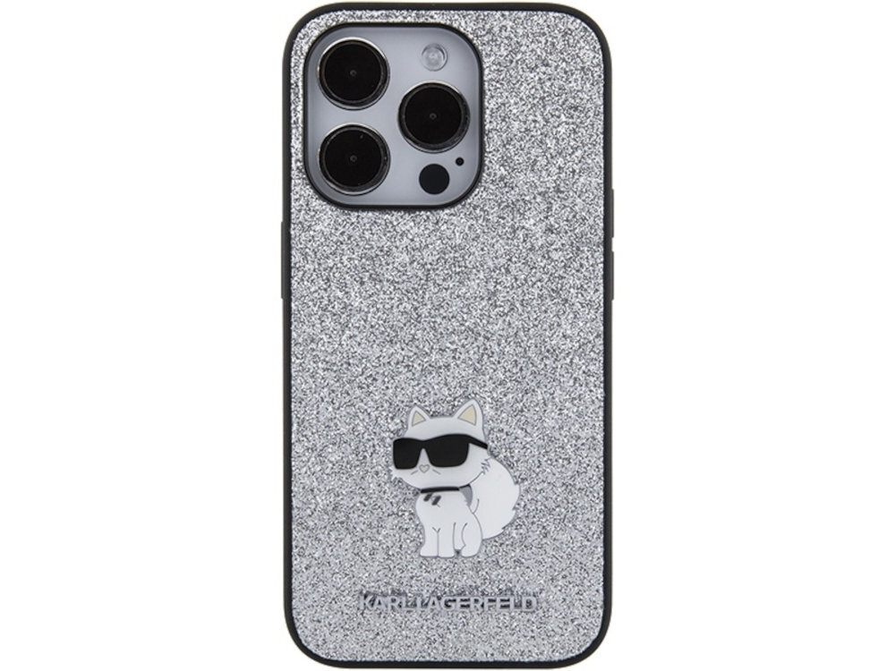 Etui Karl Lagerfeld Fixed Glitter elastyczny materiał TPU odpornym na uderzenia poliwęglanem zabezpieczenie przed zarysowaniami i wstrząsami