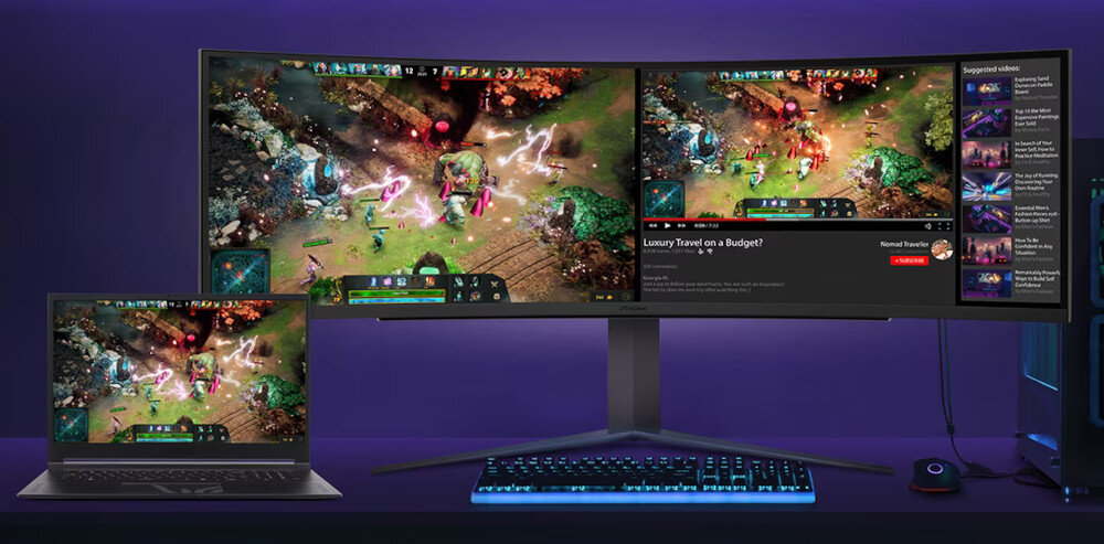 Monitor LG UltraGear 49GR85DC-B 49 5120x1440px 240Hz 1 ms [GTG] Curved okna wielozadaniowość PiP PbP