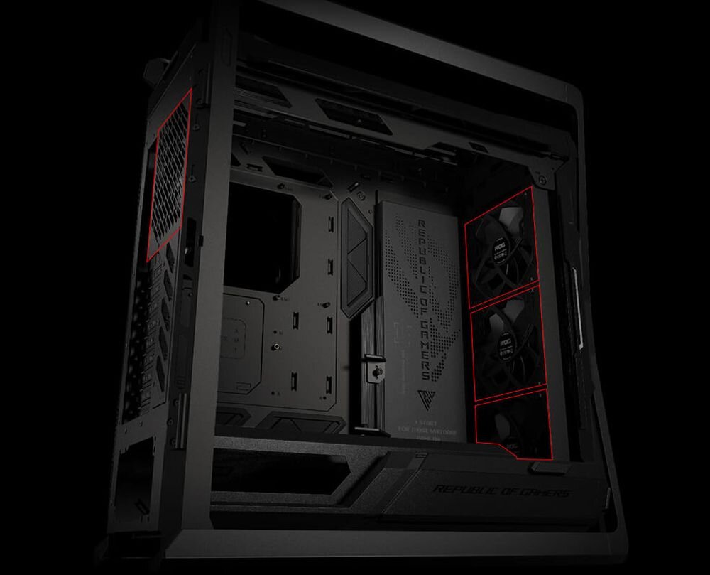 Obudowa ASUS ROG Hyperion GR701 - Zainstalowane wentylatory