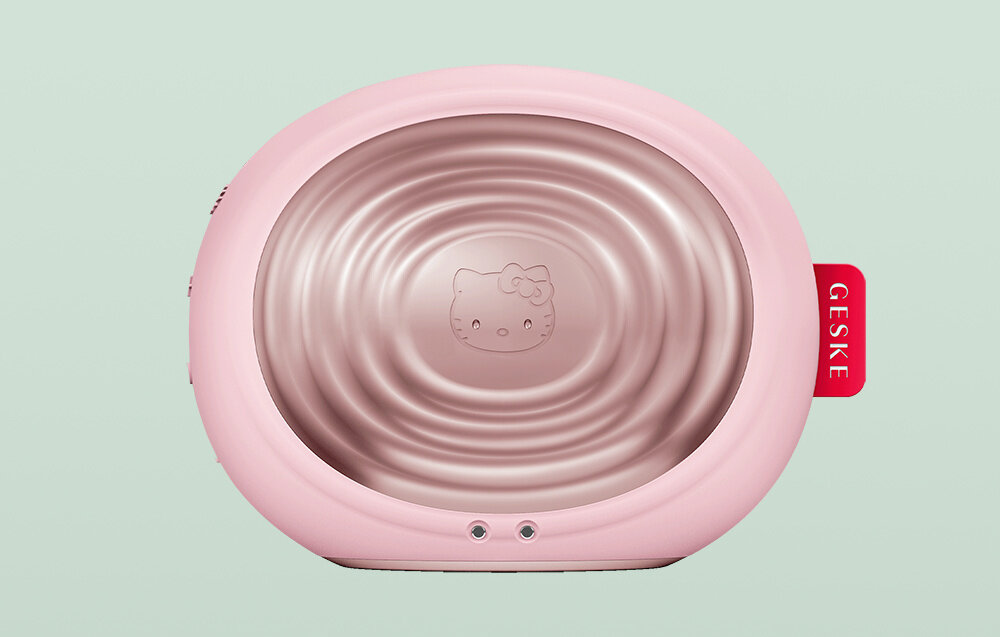 Soniczna szczoteczka do czyszczenia twarzy 5w1 Geske z Aplikacja (hello kitty różowy) Skóra pełna blasku Delikatne wibracje precyzyjne oczyszczanie porów