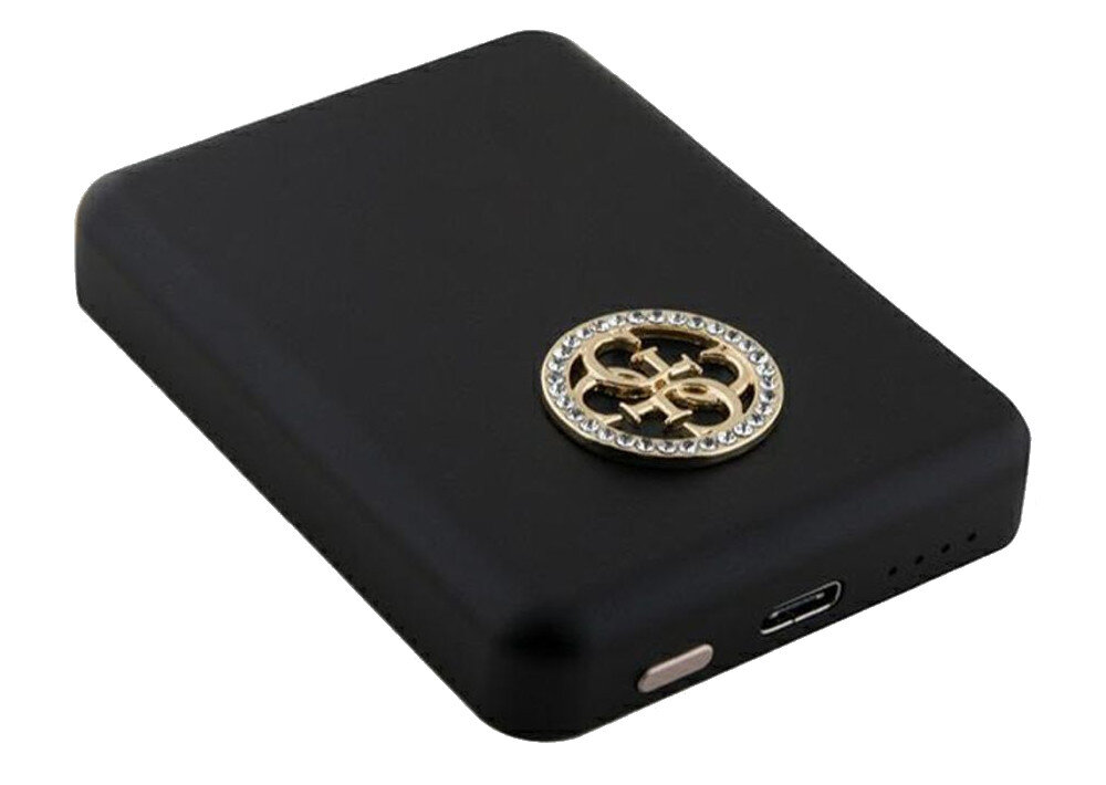 Powerbank indukcyjny GUESS 4G Strassed Metal Logo MagSafe 15W 5000 mAh dopasowane magnesy wygodne funkcjonalne