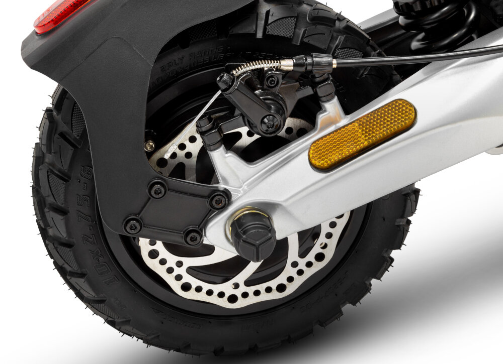 Hulajnoga elektryczna JEEP JXP Czarno-szary zaawansowany system hamowania ergonomiczny uklad kierownicy hamulce tarczowe duza sila hamowania