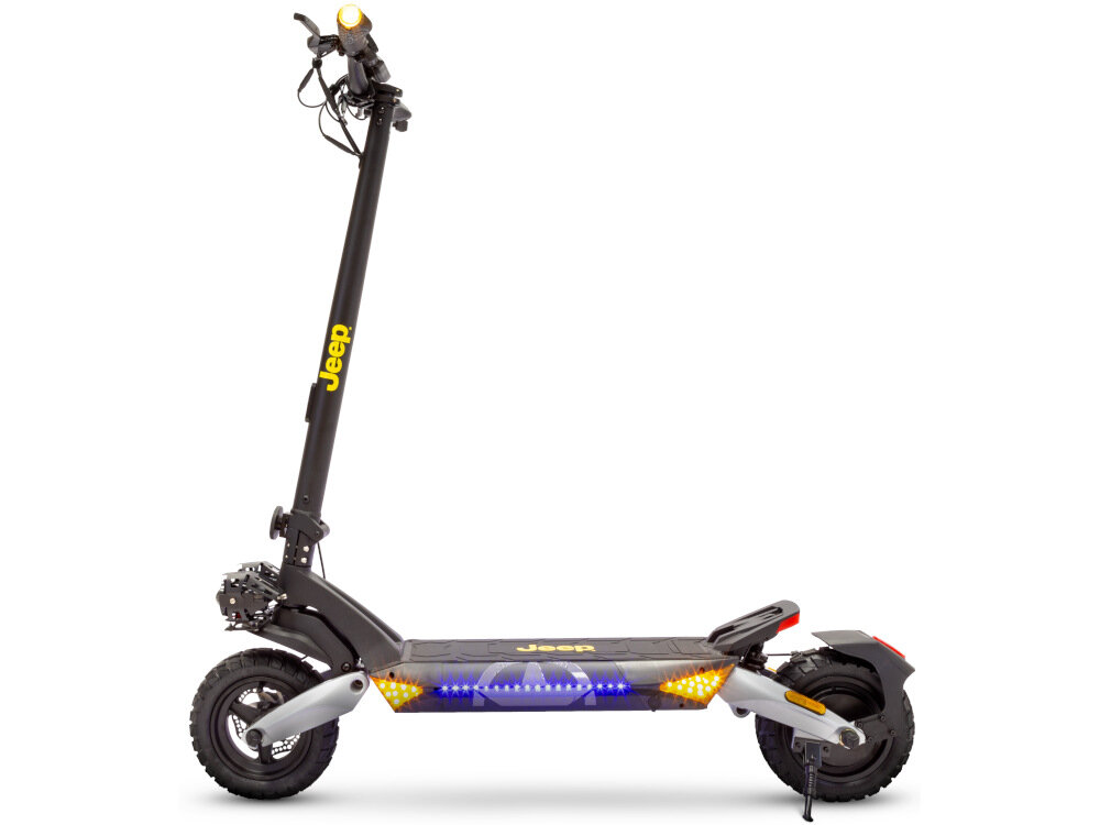 Hulajnoga elektryczna JEEP JXP Czarno-szary system KERS odzyskiwanie magazynowanie energii kinetycznej podczas dlugiego hamowania