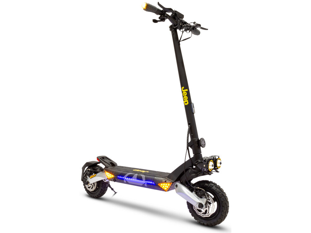 Hulajnoga elektryczna JEEP JXP Czarno-szary solidna elegancka konstrukcja subtelne akcenty stylizacyjne sportowy charakter w calosci aluminiowa szeroki antyposlizgowy deck obciazenie do 120 kg