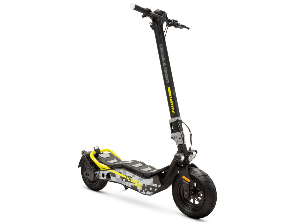 Hulajnoga elektryczna DUCATI Scrambler Cross E Sport Czarno-żółty wydajna bateria napiecie 48 V pojemnosc 10,4 Ah ladowanie okolo 4 godzin zasieg do 45 km