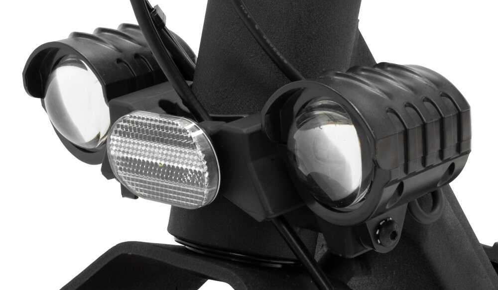 Hulajnoga elektryczna DUCATI Scrambler Cross E Sport Czarno-żółty oswietlenie przednie i tylne swiatlo kierunkowskazy przelacznik