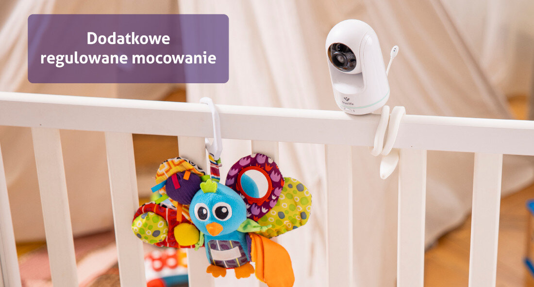 Niania elektroniczna TRUELIFE NannyCam R5 Elastyczny montaż Opcja montażu w dowolnym miejscu  swoboda