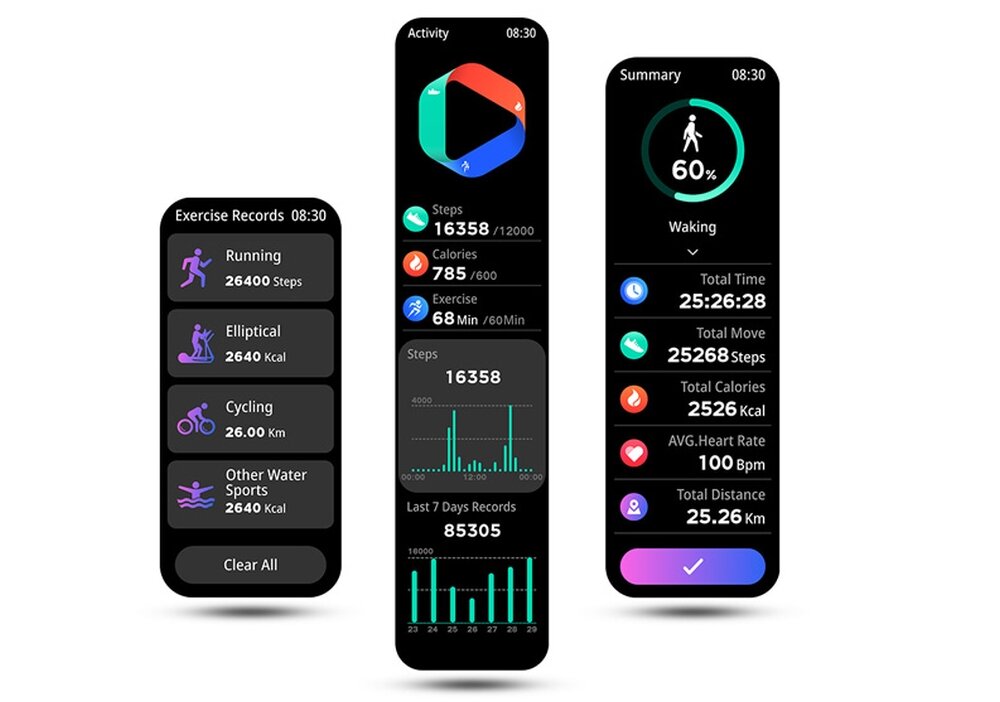 Smartwatch MANTA Revo ekran bateria czujniki zdrowie sport pasek ładowanie pojemność rozdzielczość łączność sterowanie krew puls rozmowy smartfon aplikacja