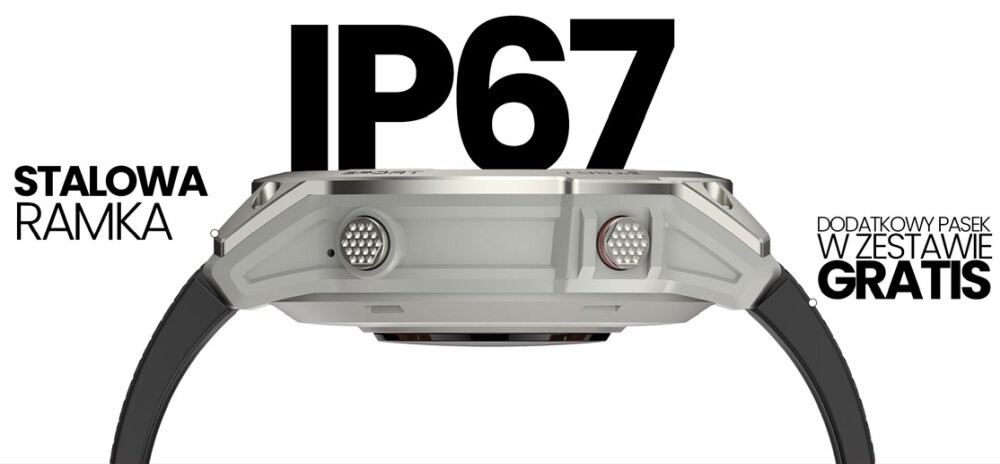 Smartwatch MANTA Activ X GPS  ekran bateria czujniki zdrowie sport pasek ładowanie pojemność rozdzielczość łączność sterowanie krew puls rozmowy smartfon aplikacja