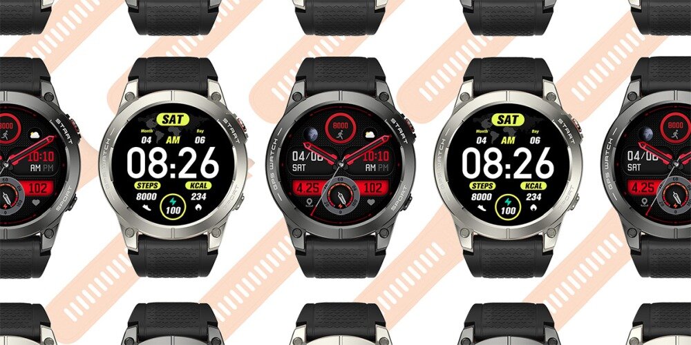 Smartwatch MANTA Activ X GPS  ekran bateria czujniki zdrowie sport pasek ładowanie pojemność rozdzielczość łączność sterowanie krew puls rozmowy smartfon aplikacja
