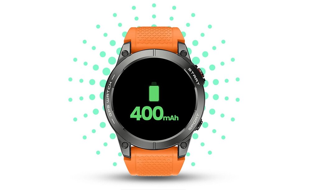 Smartwatch MANTA Activ X GPS  ekran bateria czujniki zdrowie sport pasek ładowanie pojemność rozdzielczość łączność sterowanie krew puls rozmowy smartfon aplikacja