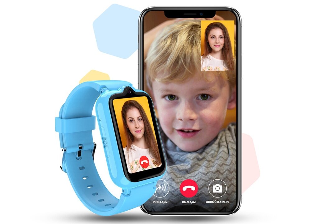 Smartwatch MANTA Junior Joy 4G ekran bateria czujniki zdrowie sport pasek ładowanie pojemność rozdzielczość łączność sterowanie krew puls rozmowy smartfon aplikacja