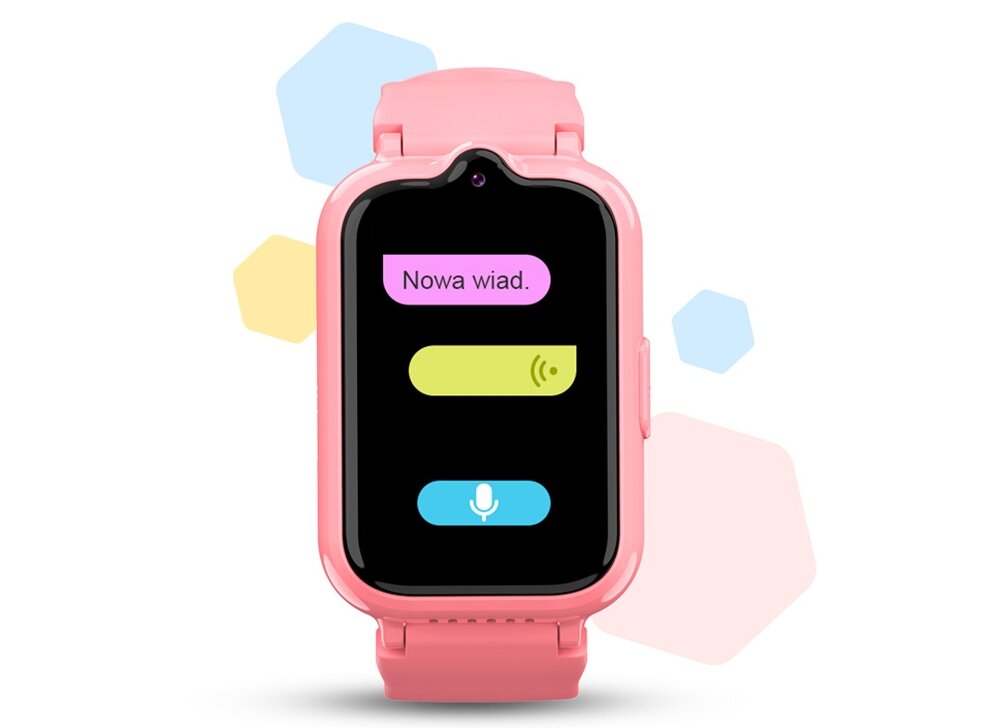 Smartwatch MANTA Junior Joy 4G ekran bateria czujniki zdrowie sport pasek ładowanie pojemność rozdzielczość łączność sterowanie krew puls rozmowy smartfon aplikacja