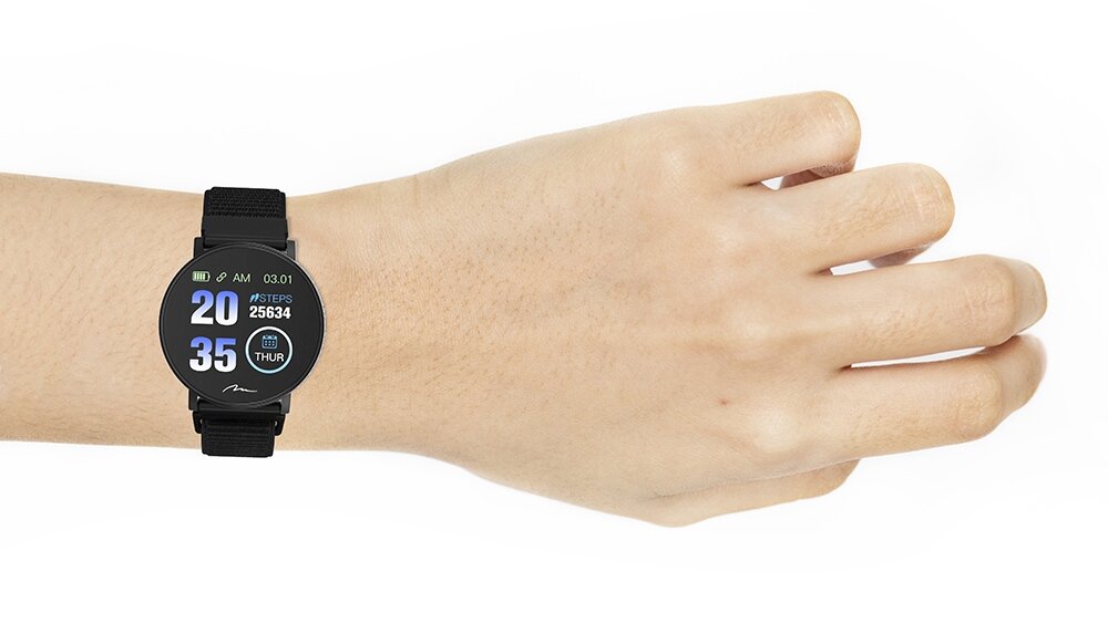 Smartwatch MEDIA-TECH ACTIVEBAND THAITI MT871 ekran bateria czujniki zdrowie sport pasek ładowanie pojemność rozdzielczość łączność sterowanie krew puls rozmowy smartfon aplikacja