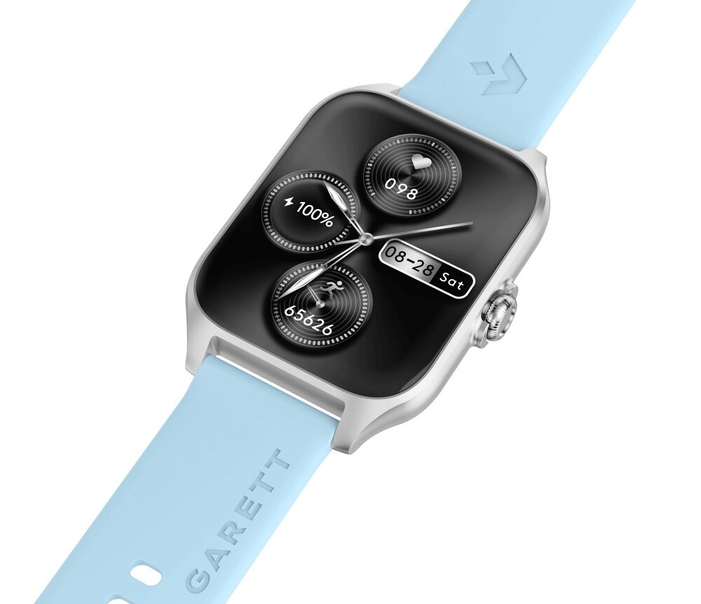 Smartwatch GARETT GRC Activity 2 ekran bateria czujniki zdrowie sport pasek ładowanie pojemność rozdzielczość łączność sterowanie krew puls rozmowy smartfon aplikacja