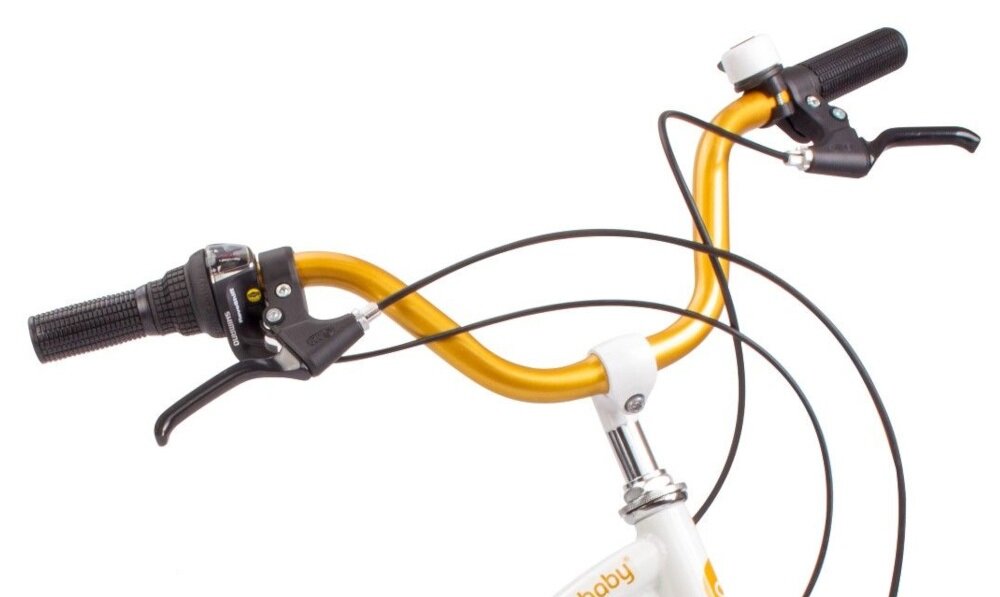 Rower dziecięcy SUN BABY Heart bike 20 cali dla dziewczynki Biało-złoty kierownica uchwyty regulacja w zakresie 83-88 cm antyposlizgowy material