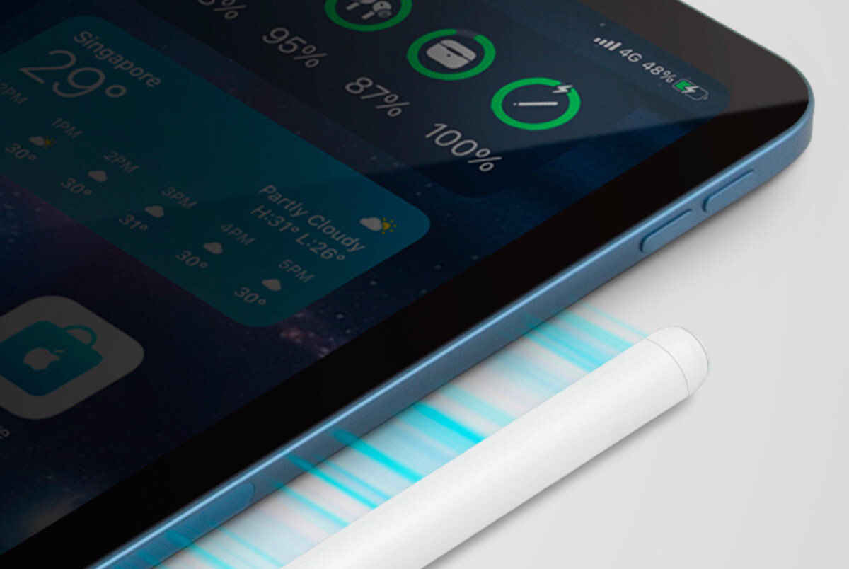 Rysik UNIQ Pixo Pro do iPad Szary ładowanie dioda włączanie