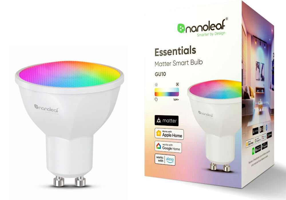 Inteligentna żarówka LED NANOLEAF Essentials Smart ICNF080B021GU10 5W GU10 Bluetooth elementy zestaw
