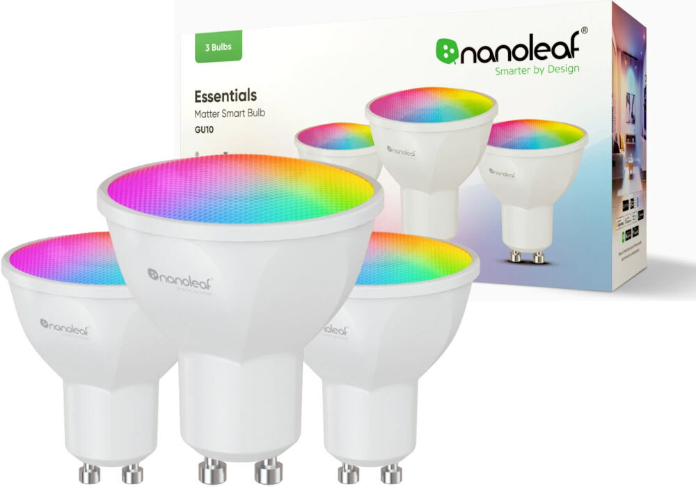 Inteligentna żarówka LED NANOLEAF Essentials Smart ICNF080B021GU10 5W GU10 Bluetooth elementy zestaw