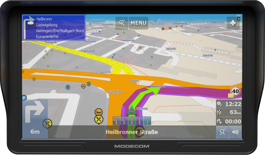 NAWIGACJA MODECOM CX93 podróż bezpieczeństwo intuicja obudowa szczegóły