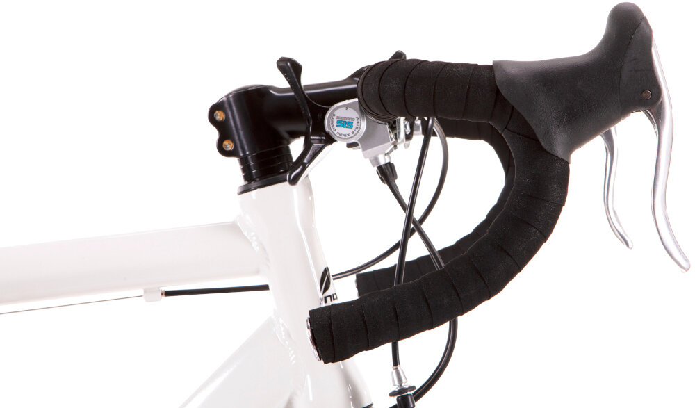 Rower szosowy INDIANA Racing M22 28 cali męski Szary kierownica marka DENVER typ CORSA aluminiowy wspornik manety antyposlizgowy material