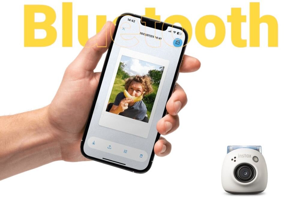 Aparat cyfrowy FUJIFILM Instax Pal  zdjęcia obiektyw ekran wizjer ogniskowa przysłona migawka obudowa bateria zasilanie filmy nagrywanie rozdzielczość matryca rozmiar przekątna tryby iso montaż lampa światło przyciski sterowanie menu kontrast jasność balans bieli filtry cmos karta pliki format zapis seria