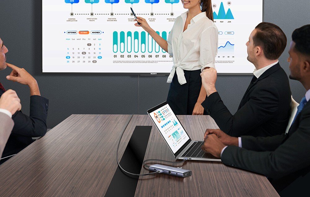 Hub UGREEN Revodok CM498 USB Typu C, Pasywny obraz HDMI VGA rozdzielczość jakość