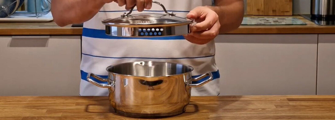 Garnek SHIORI Shiori Steel Series Pro 316 24 cm Otwory do odcedzania otwory do odcedzania odpowietrznik pary