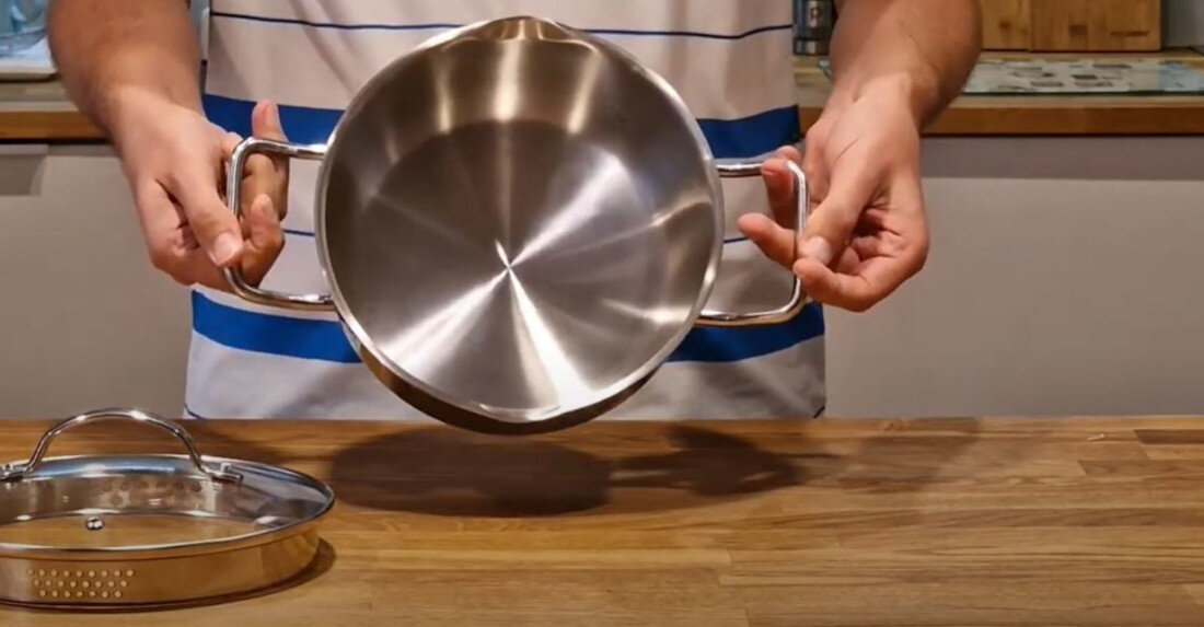 Garnek SHIORI Shiori Steel Series Pro 316 24 cm Efektywne gotowanie grube dno pojemnosc 5,5 l