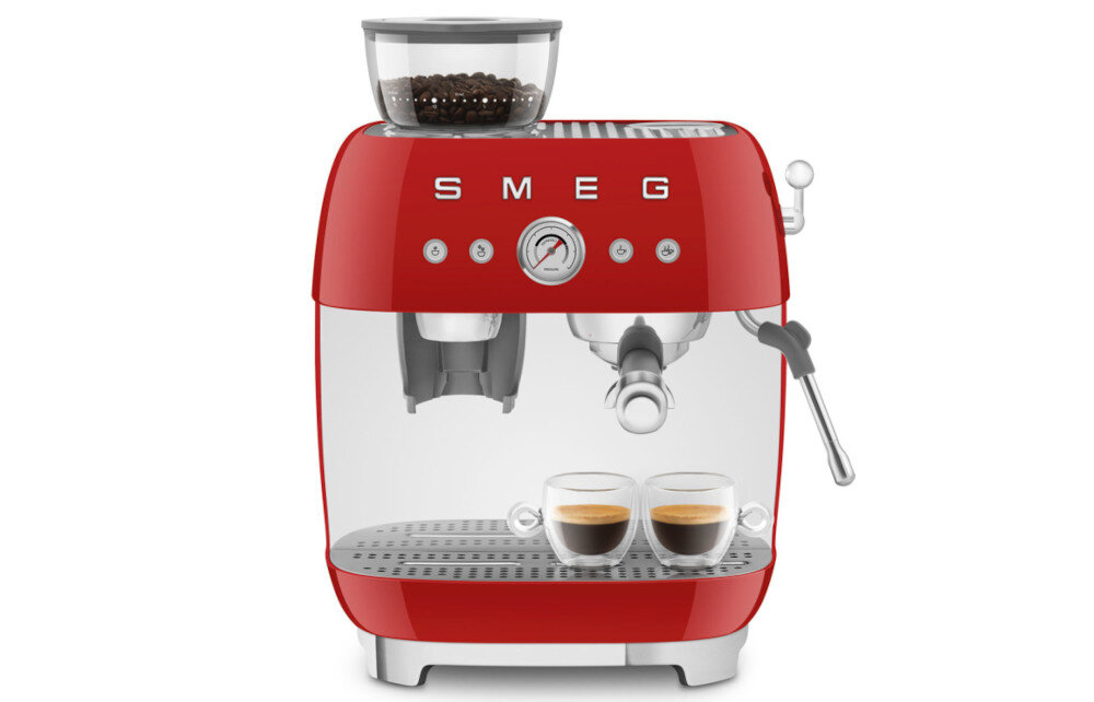 EKSPRES SMEG EGF03RDEU smak aromat mielona kawa wbudowany młynek świeża kawa espresso kawiarnia