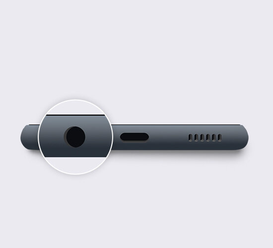 sm-m346-10-3earphone-jack m Galaxy M34 5G pokazuje dolną część ze zbliżeniem na gniazdo słuchawkowe.