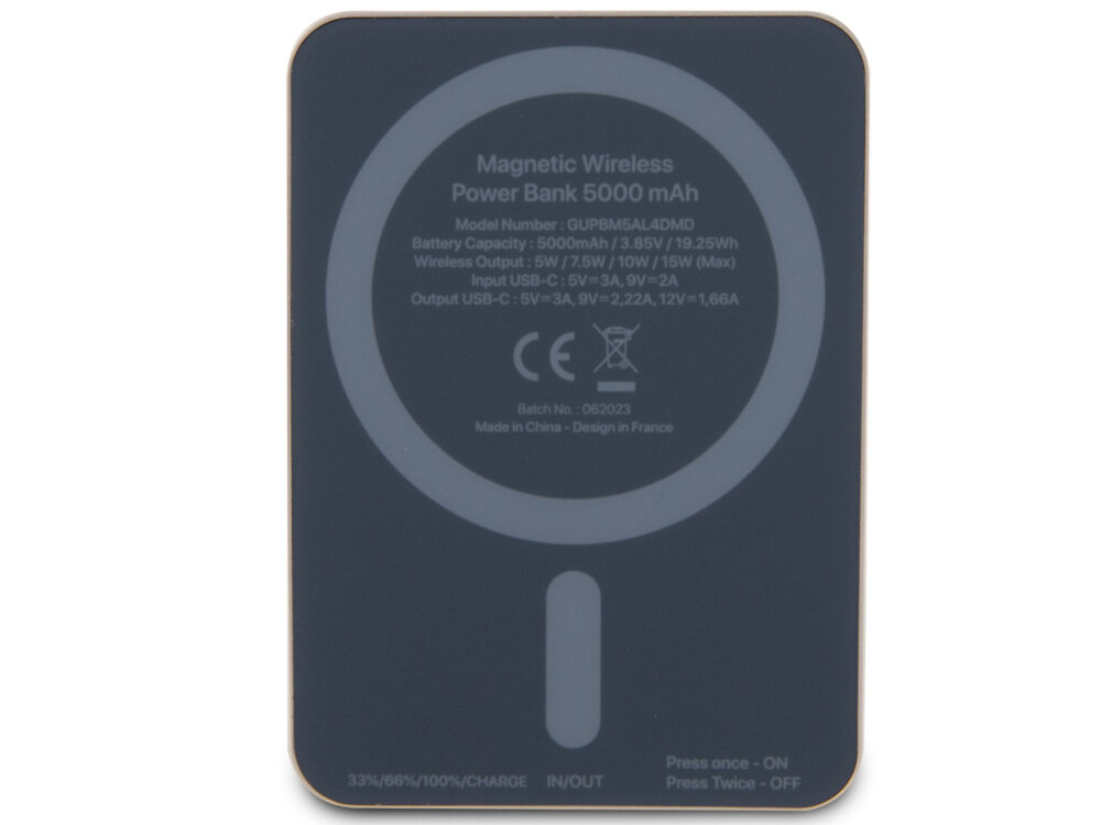 Powerbank indukcyjny GUESS 4G Strassed Metal Logo MagSafe 5000 mAh 15W Urządzenia moc ładowanie wymiary bateria pojemność bezpieczeństwo lekkość wygoda