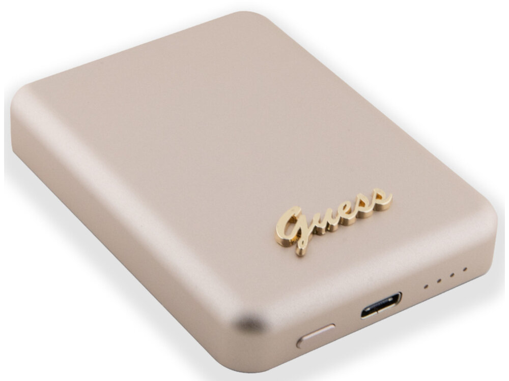 Powerbank indukcyjny GUESS 4G Strassed Metal Logo MagSafe 5000 mAh 15W Urządzenia moc ładowanie wymiary bateria pojemność bezpieczeństwo lekkość wygoda