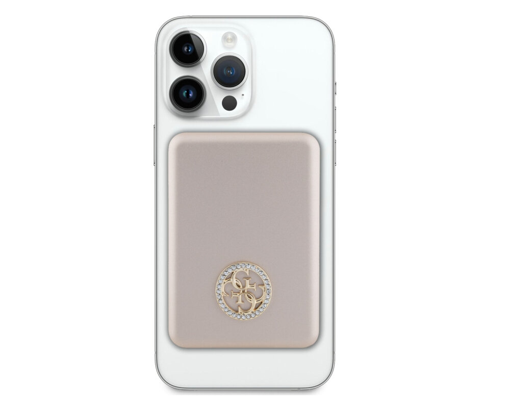 Powerbank indukcyjny GUESS 4G Strassed Metal Logo MagSafe 3000 mAh 5W Urządzenia moc ładowanie wymiary bateria pojemność bezpieczeństwo lekkość wygoda