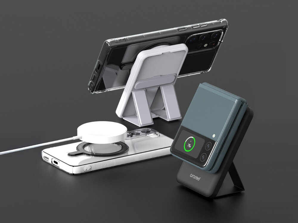 Pierścień magnetyczny ARAREE Cling M Magsafe
                różne modele telefonów z przymocowanym pierścieniem magnetycznym przymocowane do akcesoriów ładowarki uchwyty stojaki magsafe rozszerzenie kompatybilności wygoda codziennego użytkowania Zastosowanie pierścienia araree Cling M: smartfony ładowane bezprzewodowo ładowarką MagSafe oraz umieszczone na magnetycznych podstawkach biurkowych.