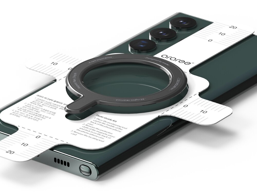 Pierścień magnetyczny ARAREE Cling M Magsafe
                pierścień magnetyczny podczas instalacji z użyciem miarki kompatybilność pasuje do wielu smartfonów etui samoprzylepna powierzchnia Instrukcja montażu magnetycznego pierścienia araree Cling M na smartfonie za pomocą specjalnego szablonu pozycjonującego z miarką.