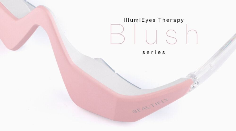Masażer okolic oczu BEAUTIFLY IllumiEyes Therapy Blush Fala ciągła do komórek skóry