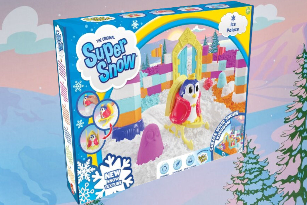 Piasek kinetyczny SUPER SAND Zimowe Miasteczko foremki zabawa kreatywność rozwój