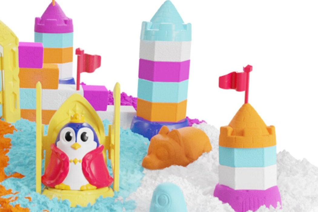 Piasek kinetyczny SUPER SAND Zimowe Miasteczko foremki zabawa kreatywność rozwój