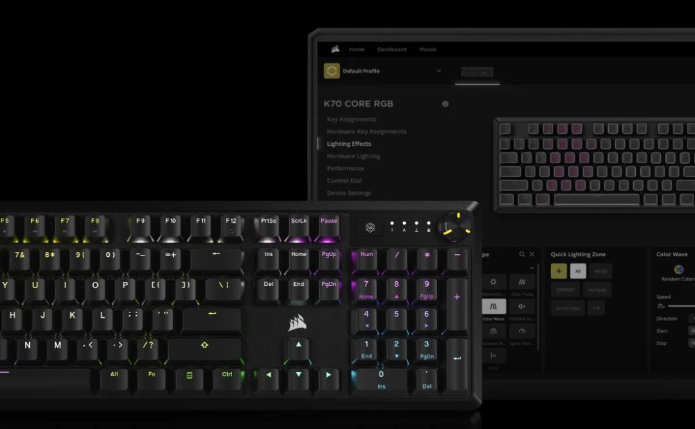 Klawiatura CORSAIR K70 Core program personalizacja podświetlenie