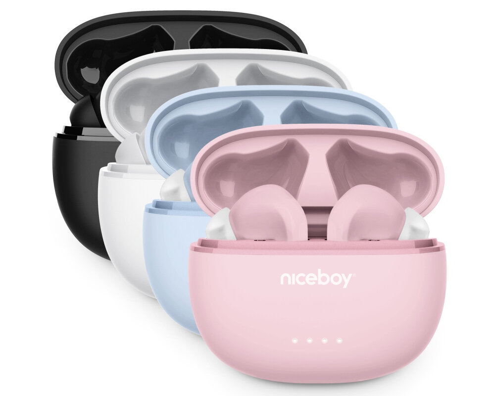 Słuchawki dokanałowe NICEBOY Hive Pins 3 design komfort lekkość dźwięk jakość wrażenia słuchowe ergonomia lekkość sport aktywność podróże czas pracy działanie akumulator
