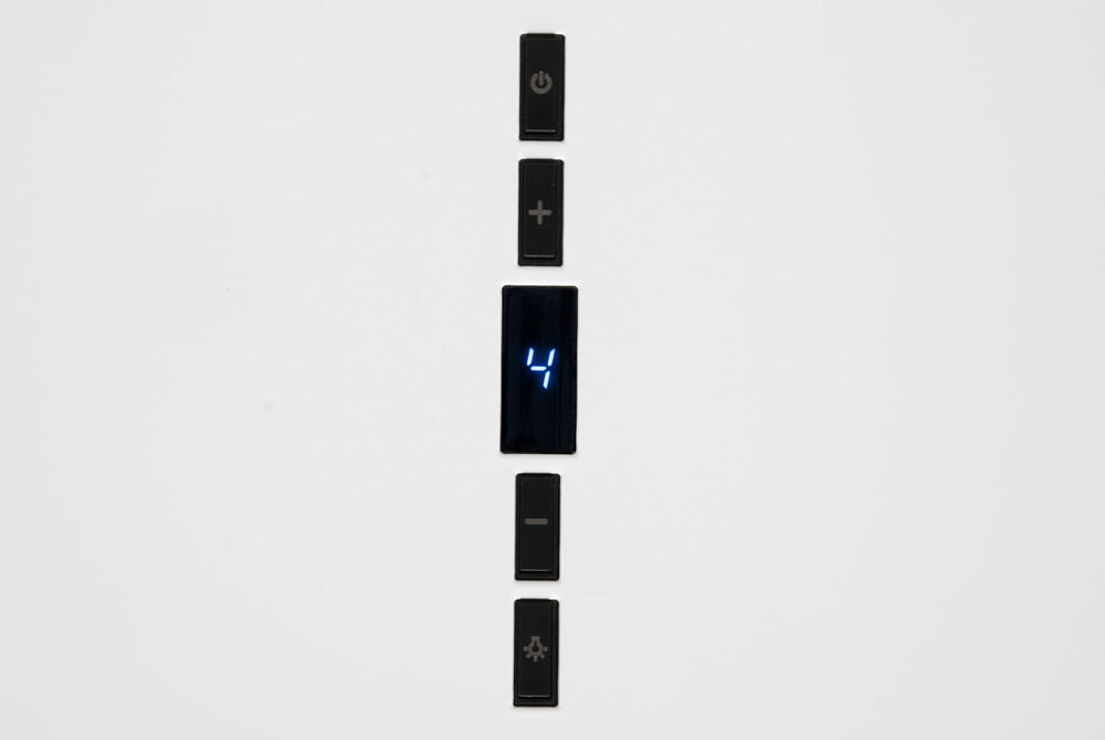 Okap GÖTZE & JENSEN IH700WS Biały przepływ powietrza panel sterowania